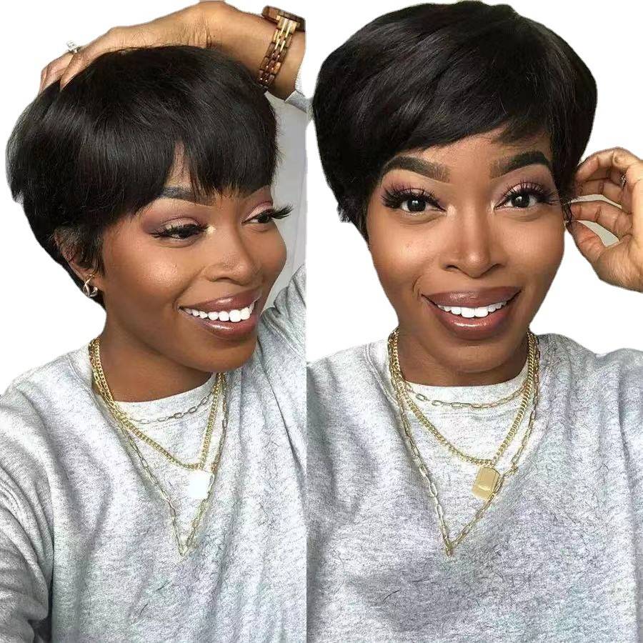 Cross -border African wig fiber short hair BOBO Ms. Europe and the United States fashion high -temperature silk chemical fibrous wig