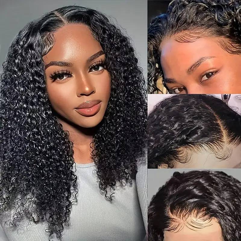 Human hair front lace wave daily water wave bob wig wig