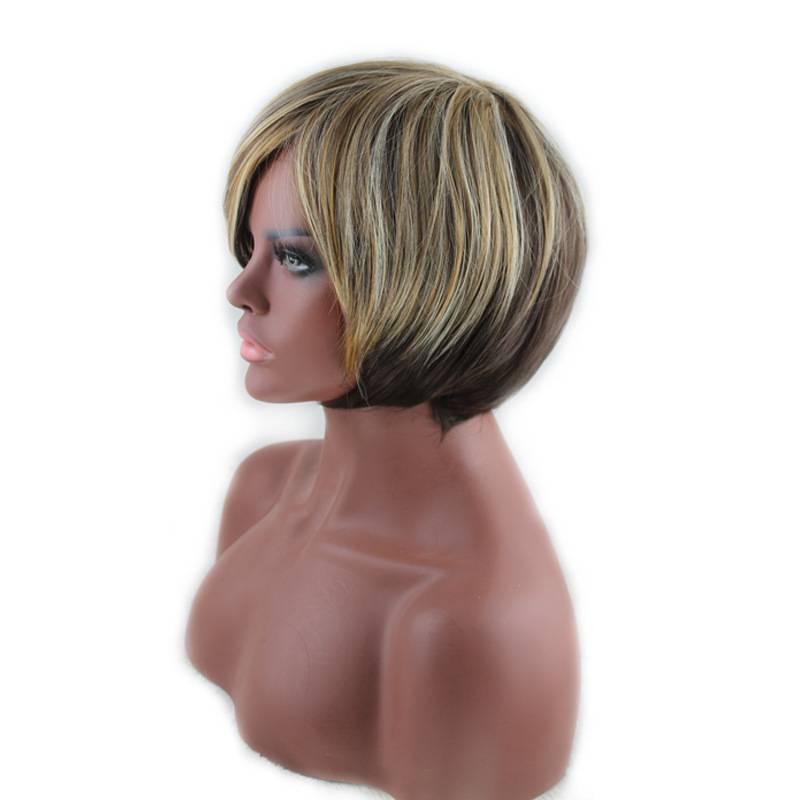 Wig European and American chemical fiber high -temperature silk fashion air, Ms. Liu Hai short hair COS wig manufacturer