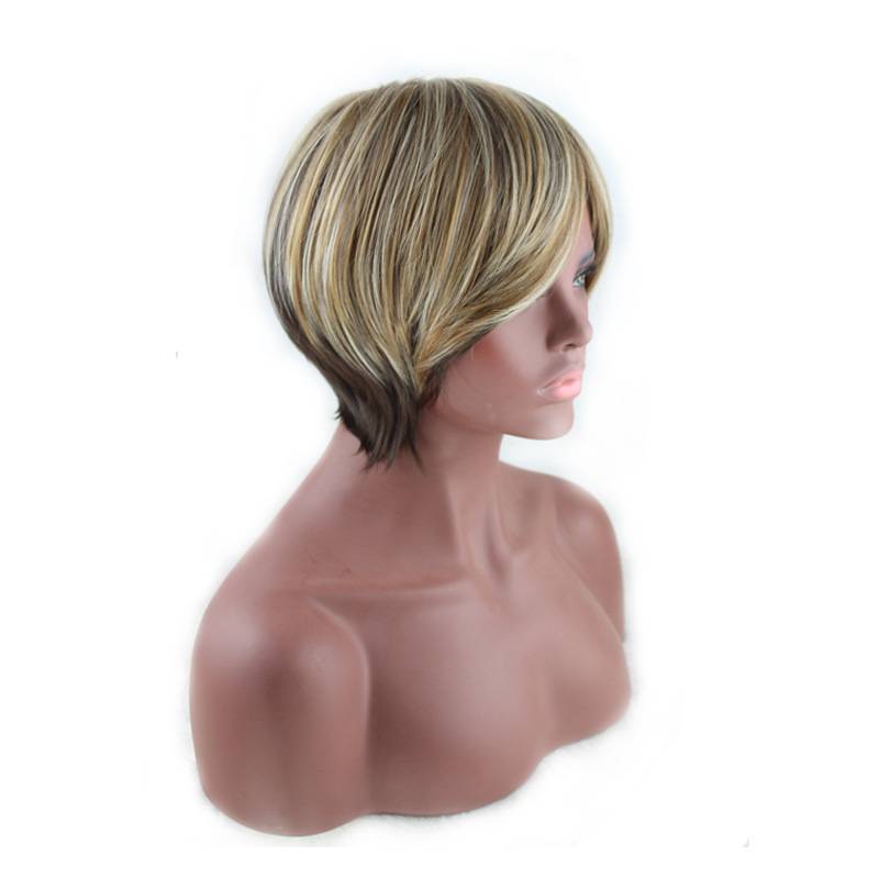 Wig European and American chemical fiber high -temperature silk fashion air, Ms. Liu Hai short hair COS wig manufacturer