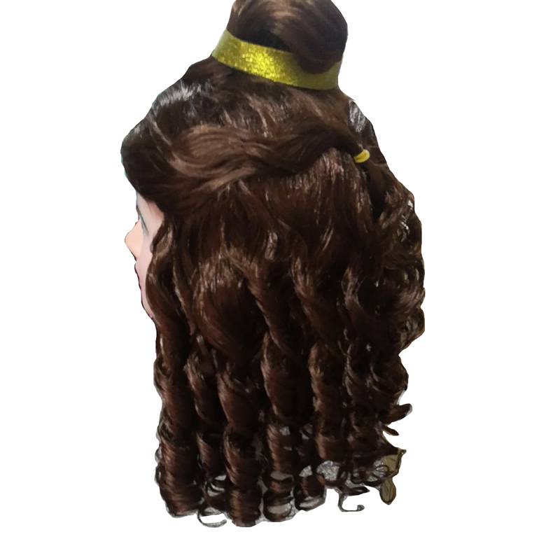 Beauty and beast baby cosplay flower bud head Girls, rolling wigs, children Princess Belle wigs