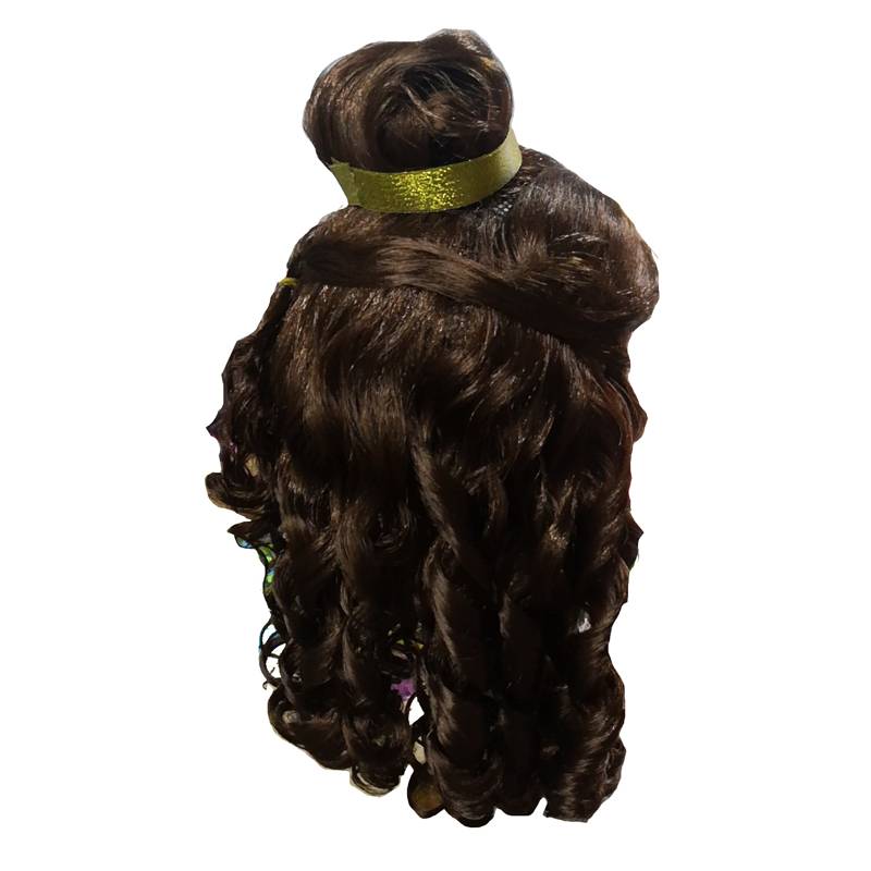 Beauty and beast baby cosplay flower bud head Girls, rolling wigs, children Princess Belle wigs