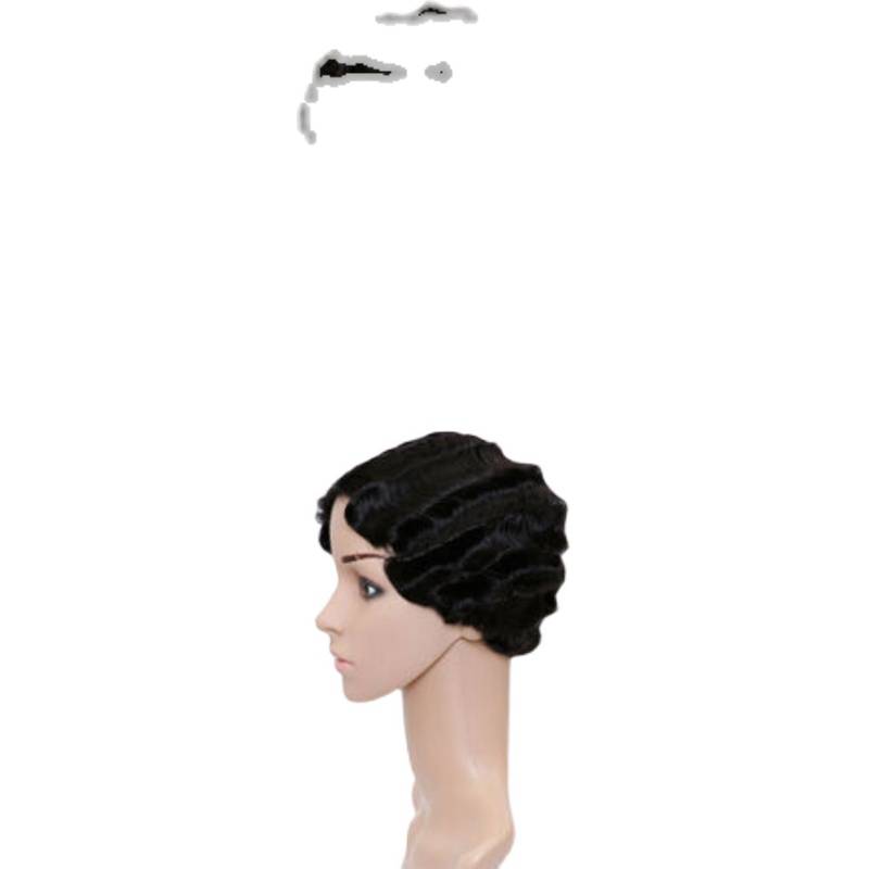 European and American fashion water ripple patterns hot retro cheongsam stage daily live female fake head cover