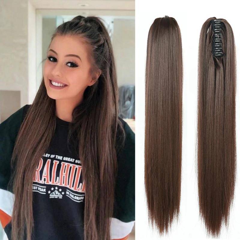European and American ponytail wig women fashion chemical fiber high ponytail braid without trace long grabbing straight ponytail spot