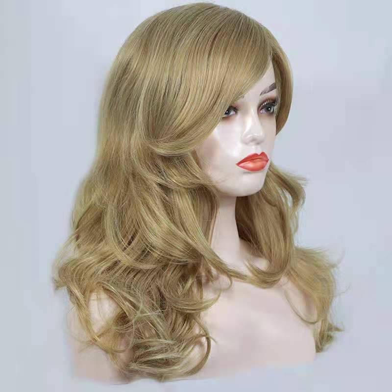 Foreigner wig hair sleeve women's hair long wavy long curly curly hair realistic matte silk performance film and television top