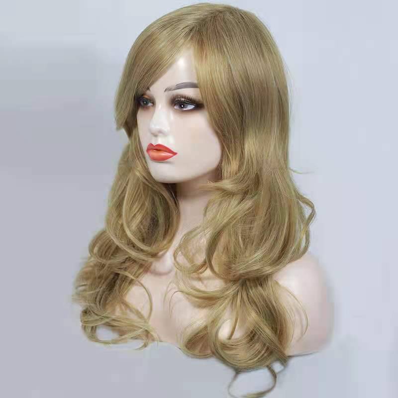 Foreigner wig hair sleeve women's hair long wavy long curly curly hair realistic matte silk performance film and television top