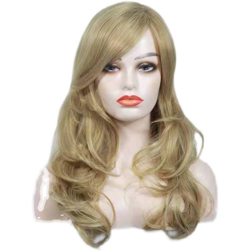 Foreigner wig hair sleeve women's hair long wavy long curly curly hair realistic matte silk performance film and television top