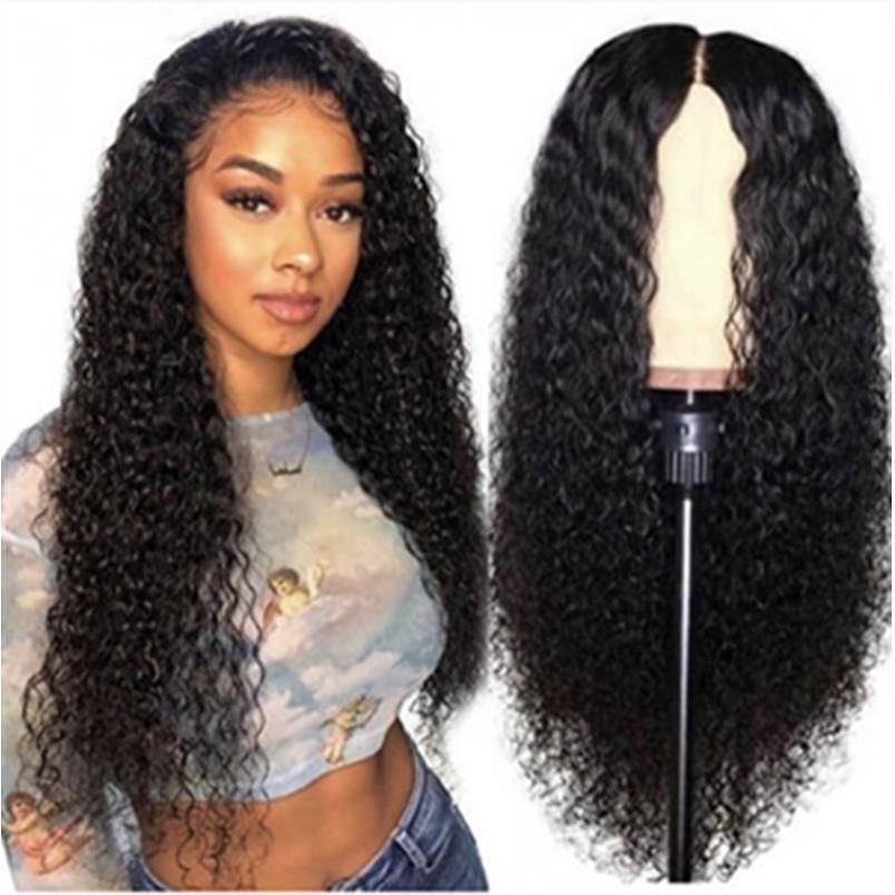 Non -mainstream wig COS COS European and American Fashion Black Tube Tube Tube Chemical Fiber full curly hair full set 65cm