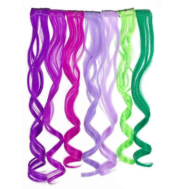 Spot one clip colorful hair piece long curly single card connection tablet chemical fibrous dye dyeing wig