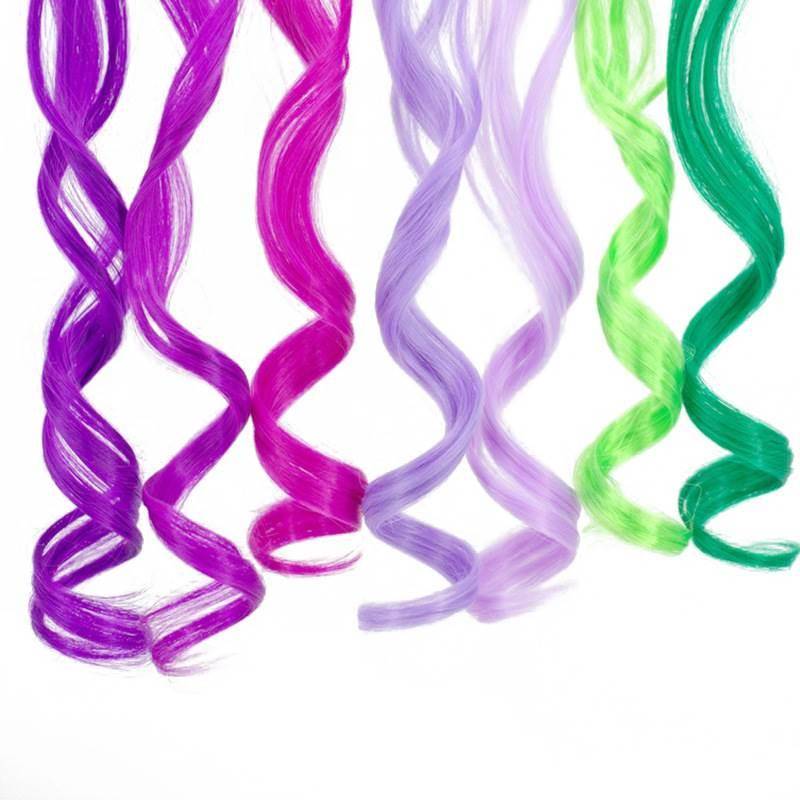 Spot one clip colorful hair piece long curly single card connection tablet chemical fibrous dye dyeing wig