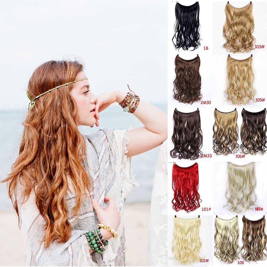 Amazon Europe and the United States COS mermaid picking fish line curly hair straight hair multi -color optional ponytail