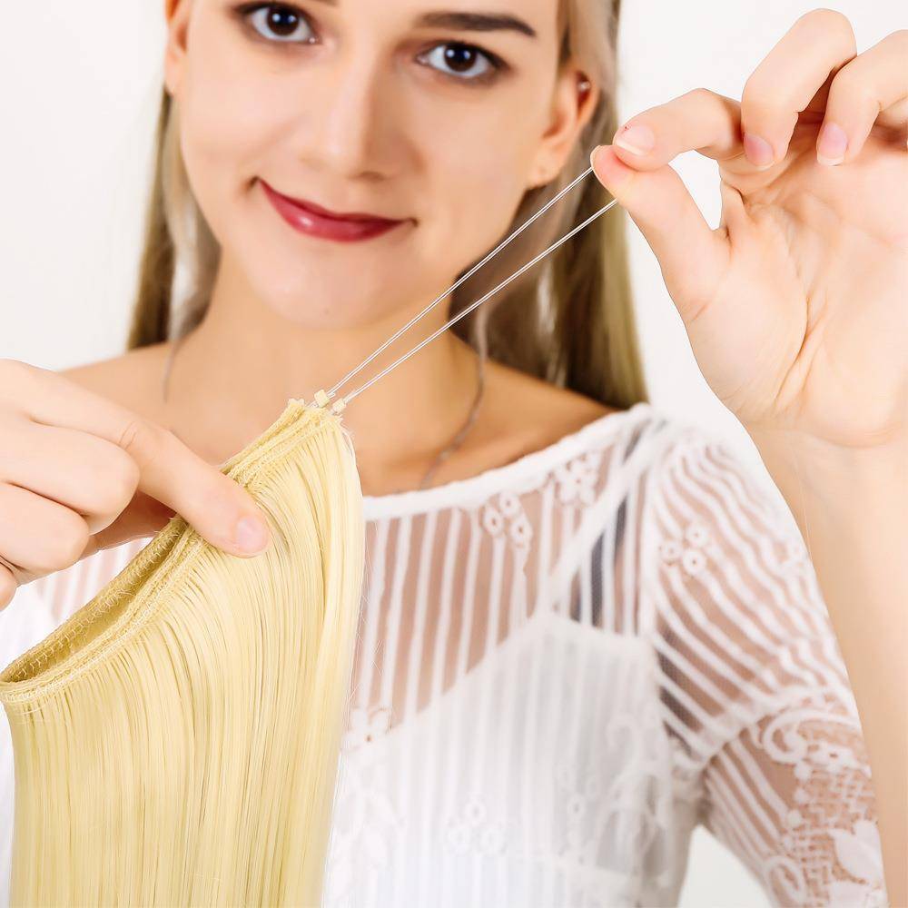 Amazon Europe and the United States COS mermaid picking fish line curly hair straight hair multi -color optional ponytail