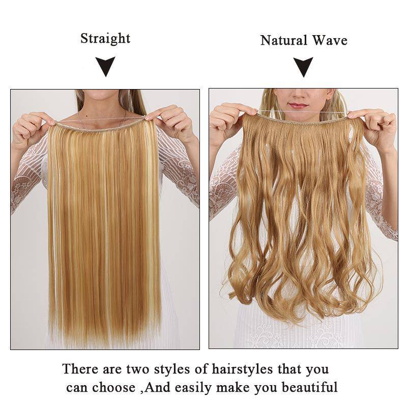 Amazon Europe and the United States COS mermaid picking fish line curly hair straight hair multi -color optional ponytail