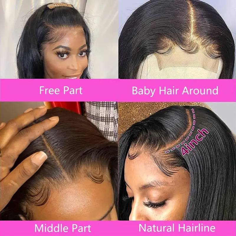 Amazon's new European and American fashion women are naturally long straight hair 13*4 wig full set