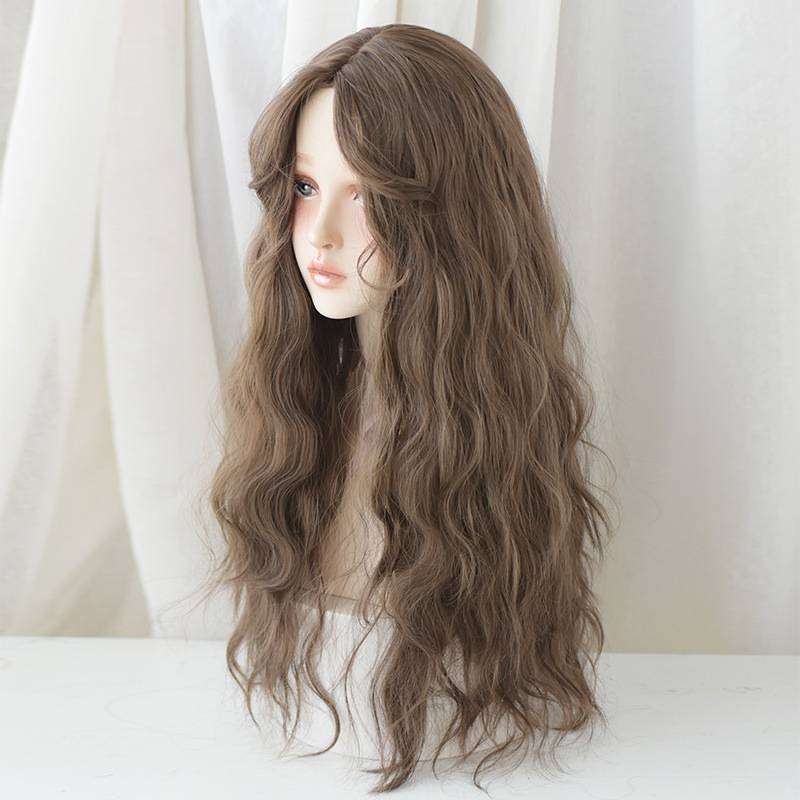 Hot -selling explosive corn hot curly hair cover is divided into no bangs simulation fiber wig