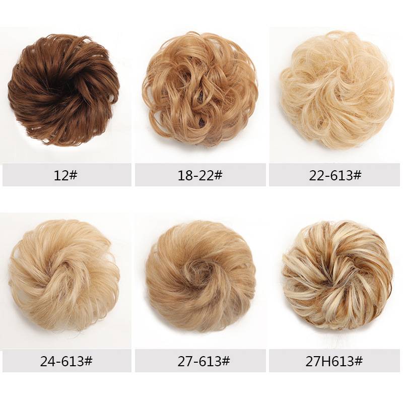 Wig hair ring rubber band curl ring ball head, simulation of human hair, hairpin, high -temperature silk bud headwear