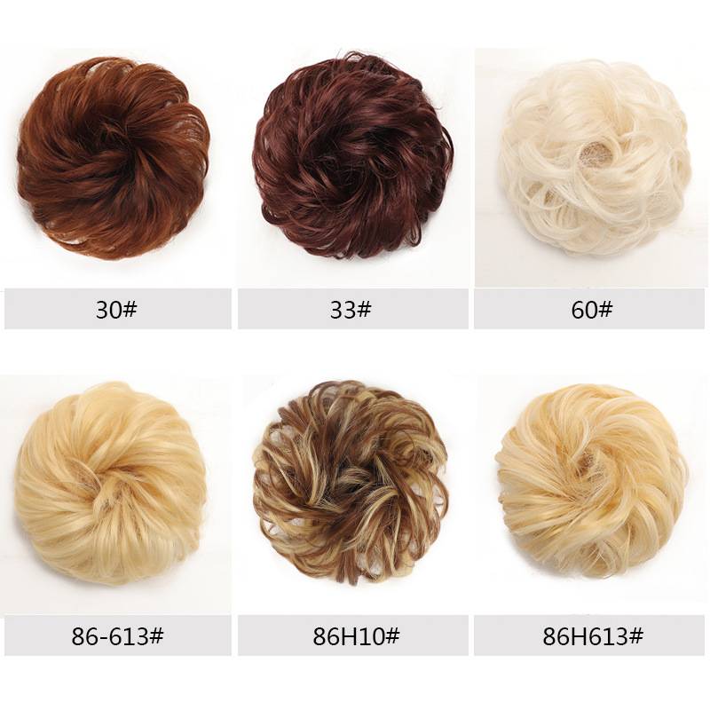 Wig hair ring rubber band curl ring ball head, simulation of human hair, hairpin, high -temperature silk bud headwear