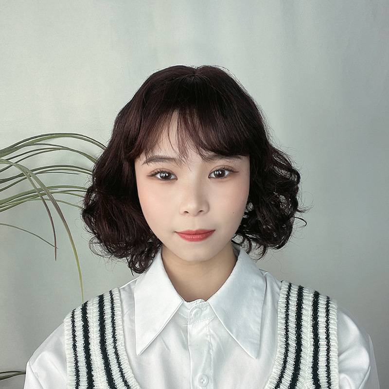 Southeast Asian cargo source wigs of long shoulder shoulder short hair corn hot air bangs cross -borders cross -border e -commerce