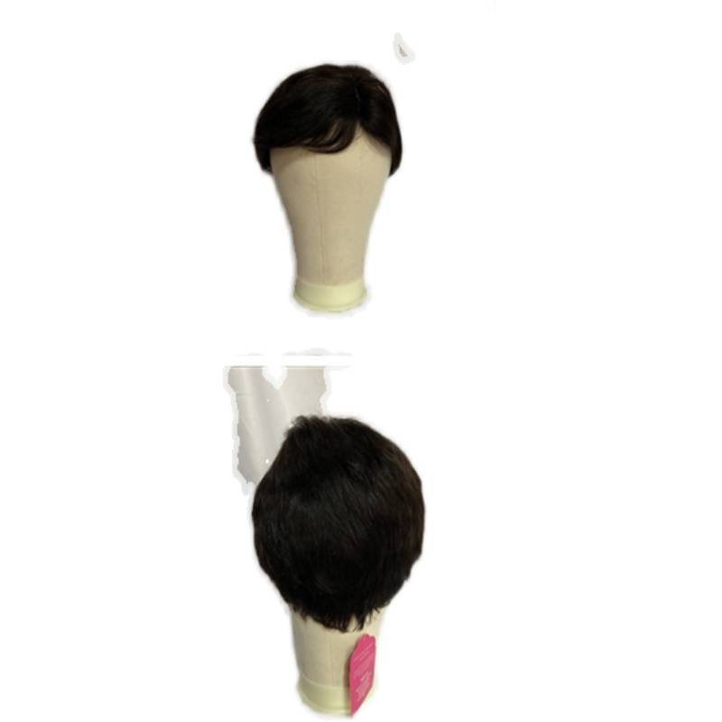 Female short hair full set of real sets, the first set of real people hair short straight hair full black men's wig+delivery network