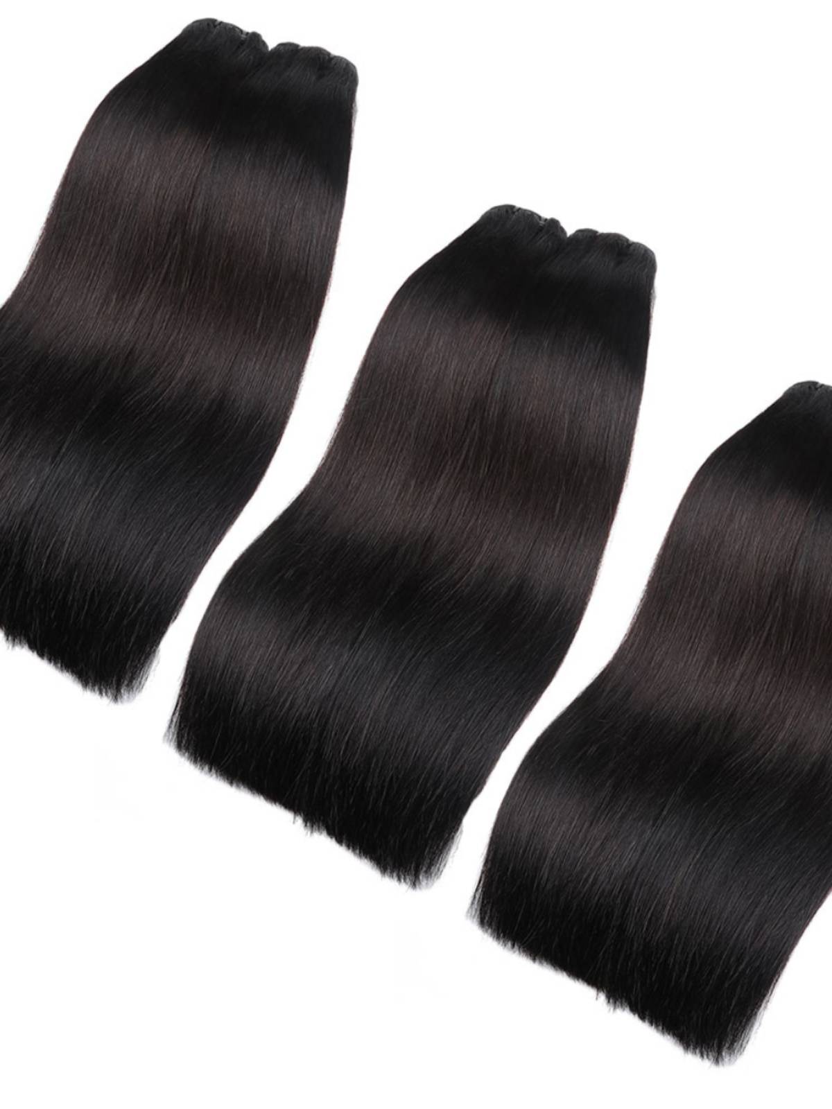 Double DRAWN Human Hair Straight