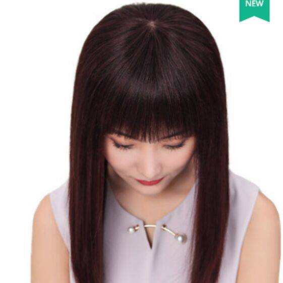 Realistic Natural Popular Polying Bangs Bangs full of the full set of wigs and long hair 2022 new face repair straight hair straight hair