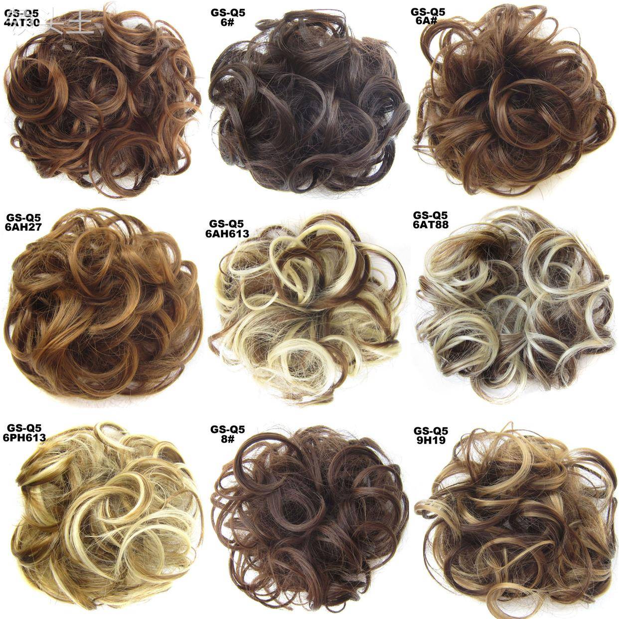 Messy high -temperature silk curly hair circle cross -border spot spot rubber band fiber hair circles for European and American wigs