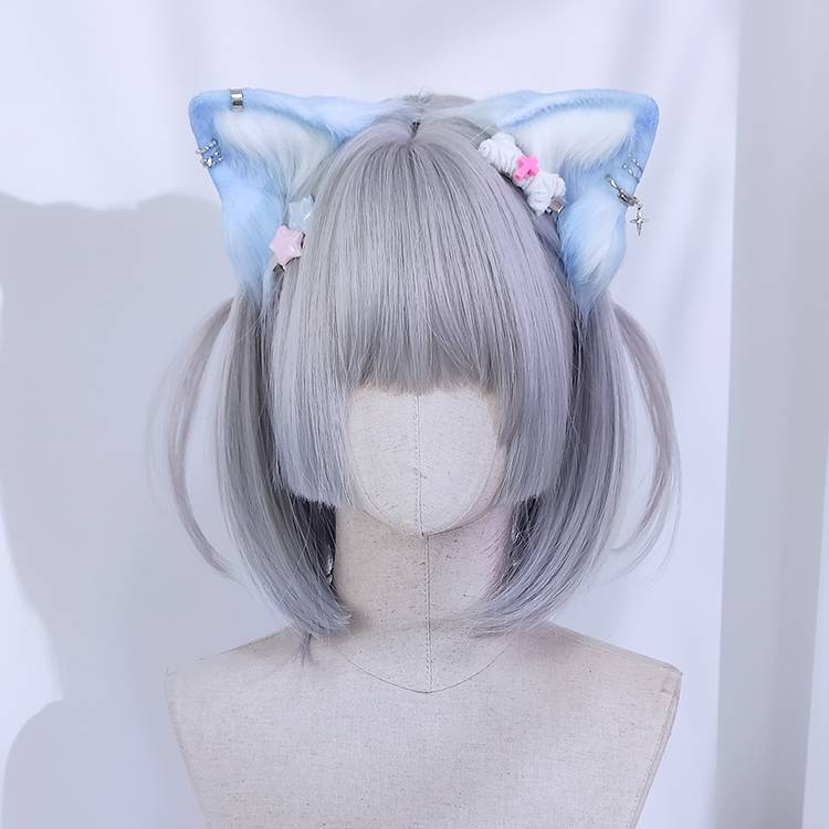 Wigmark The Story+Radio Angel Female Short Hair Silver White Water Color System Landmine Princess Cutting Net Red Daily BOBO