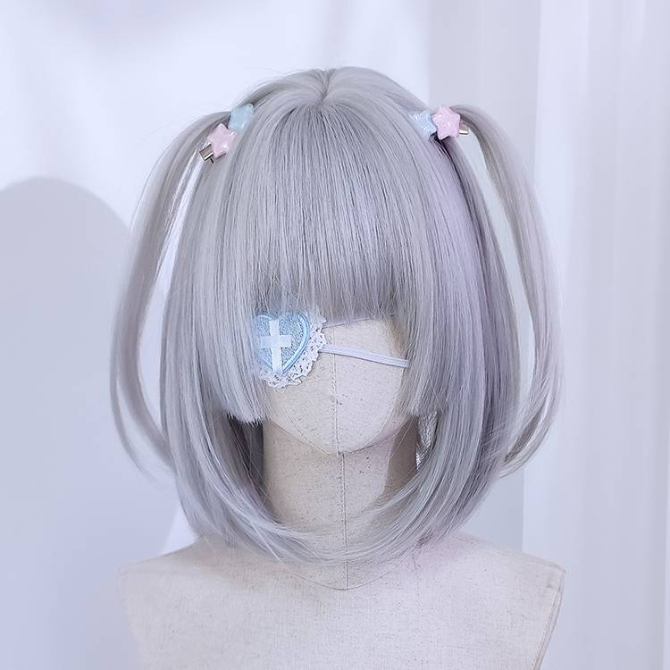 Wigmark The Story+Radio Angel Female Short Hair Silver White Water Color System Landmine Princess Cutting Net Red Daily BOBO