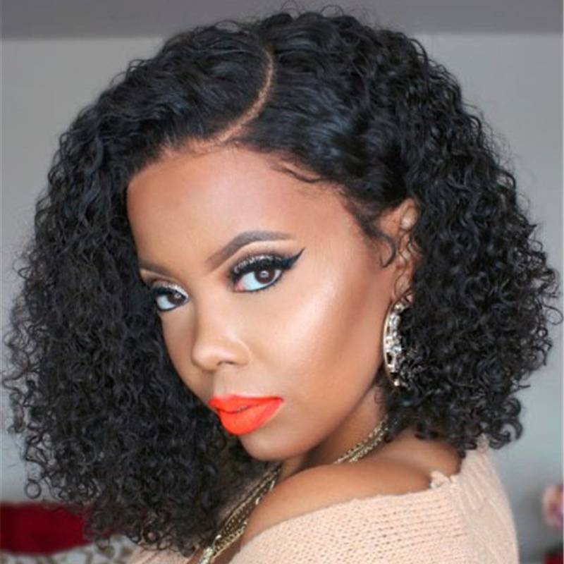 European and American fashion model ladies wig set black African short curly hair WISH popular model manufacturers