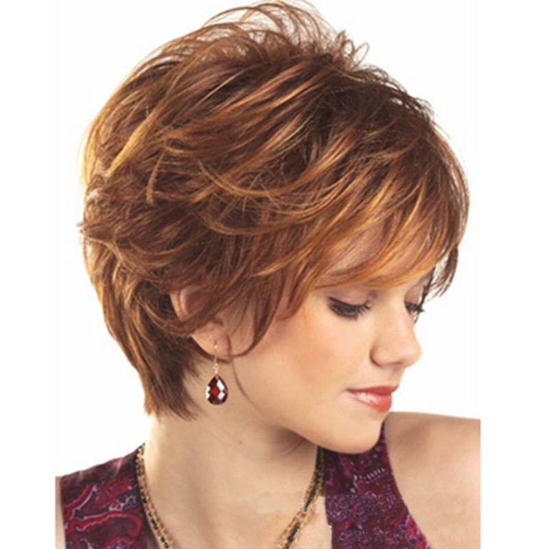 Popular new European and American wig women's short curly hair fluffy and realistic short hair African curly chemical fibrous fibrous head cover