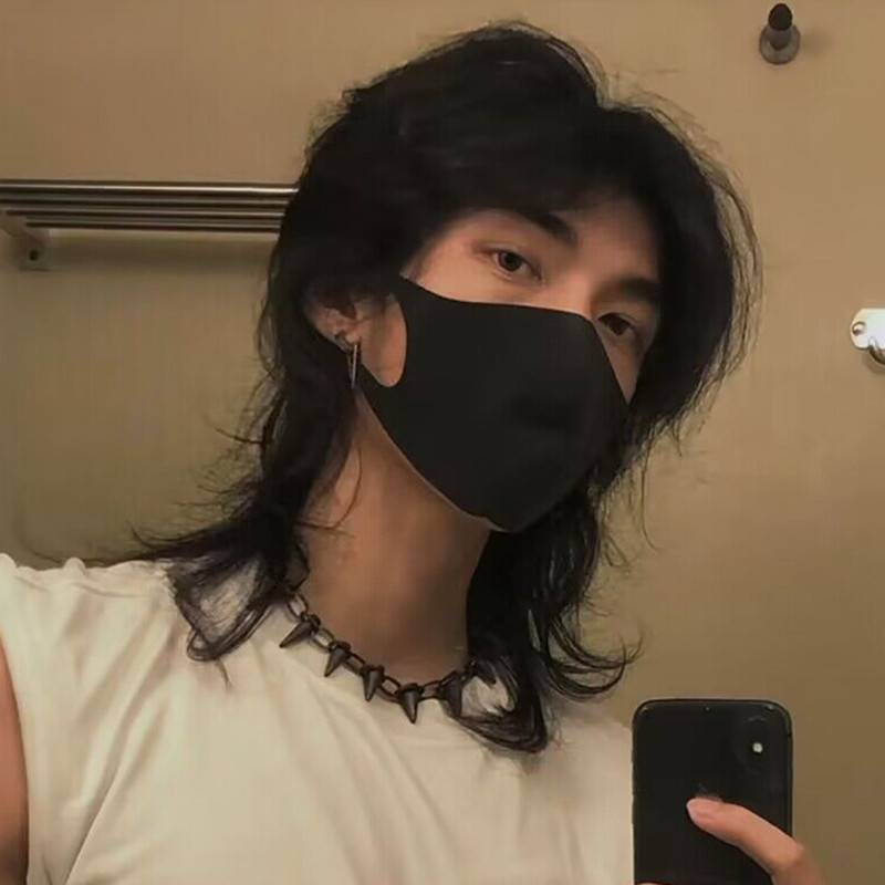 Samurai head wig Men's short Japanese wolf tail can be tied with fashion catfish head, natural fluffy daily full set
