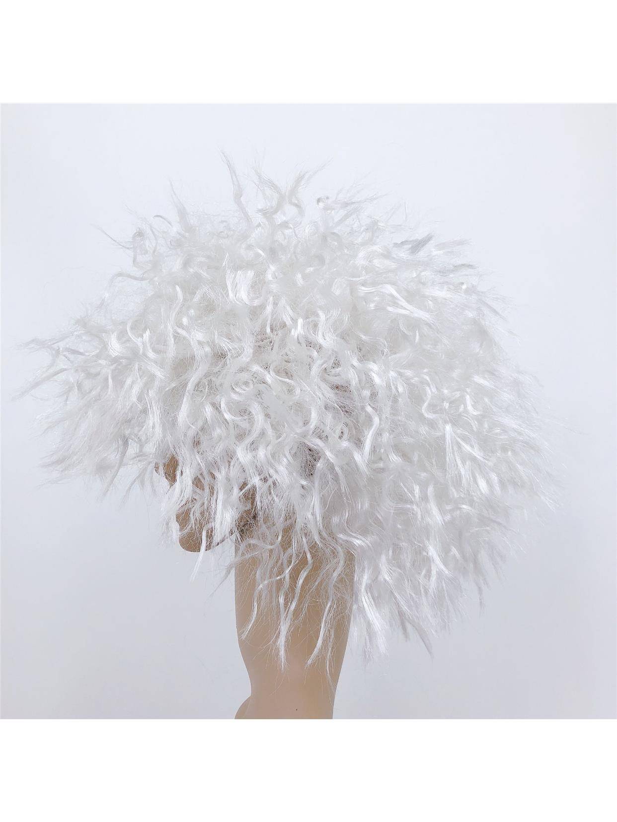 Factory direct selling environmentally friendly white braid hot head set Einstein cosplay corn hot pseudo head cover