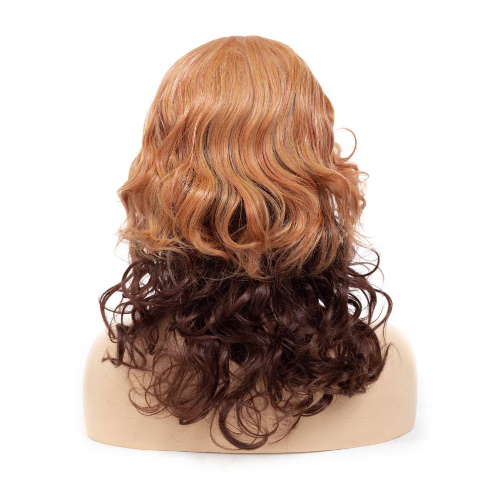 European and American ladies short-curly hair fake head cover cross-border e-commerce double-color head sleeve ww1-12#