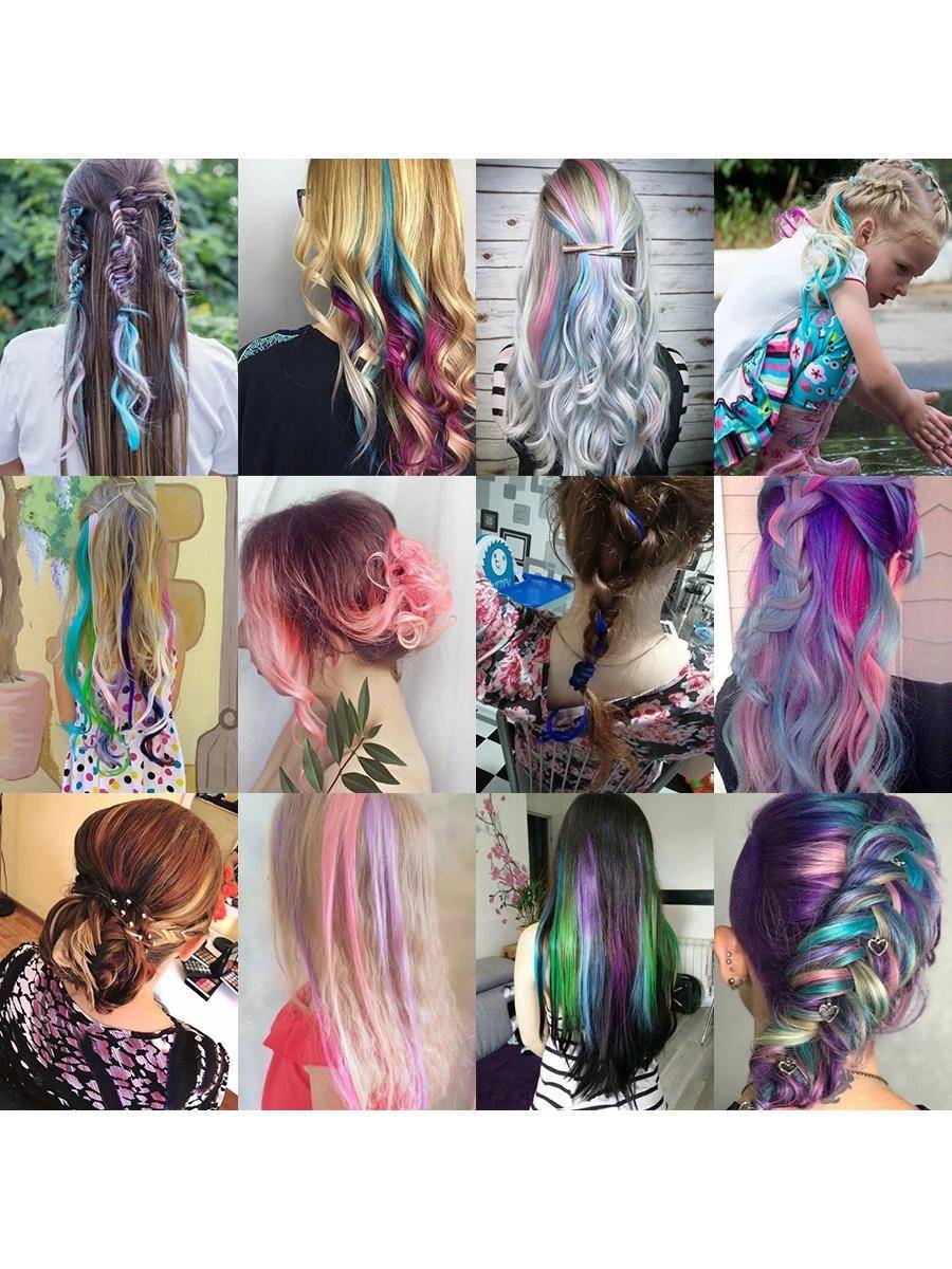 Wig women's colorful hair picked dyeing dyeing children's haircuts and single -pin -dyeing hair films spot spot