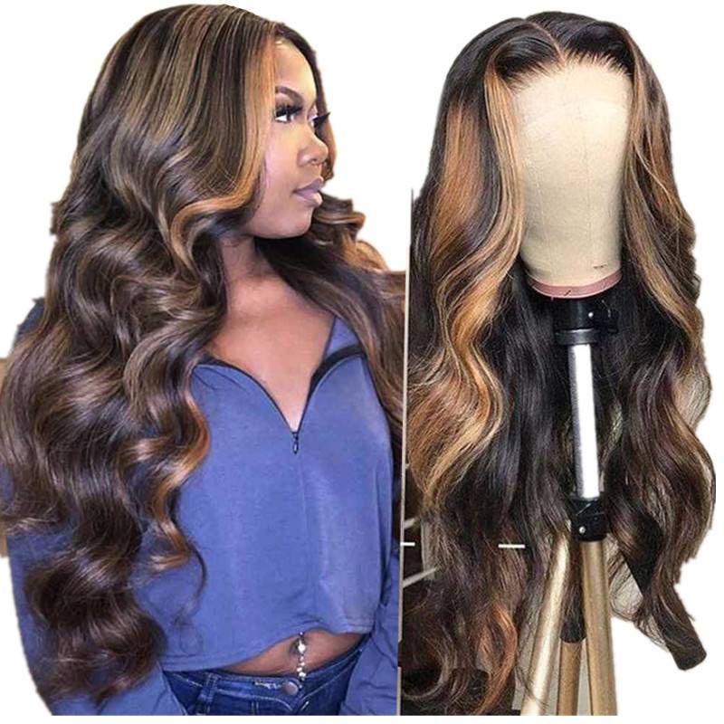 Amazon new product explosion European and American wigs Divide women's gradient color long curly hair rose net cross -border wigs