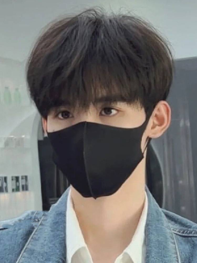 Wig Men's short hair Korean version of handsome slightly fragmented covered bangs short straight hair Daily fluffy natural simulation full header
