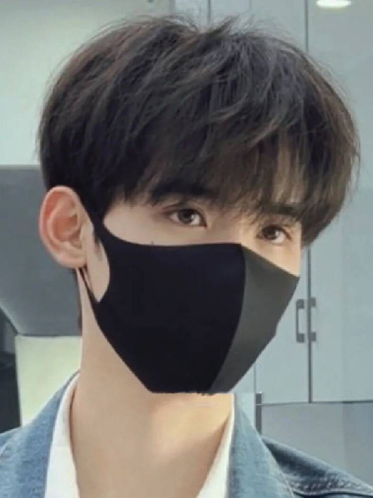 Wig Men's short hair Korean version of handsome slightly fragmented covered bangs short straight hair Daily fluffy natural simulation full header