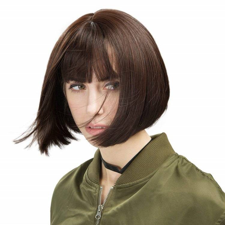 Amazon eBay new product wig female European and American fashion Bobo head Qi bangs black short hair manufacturers