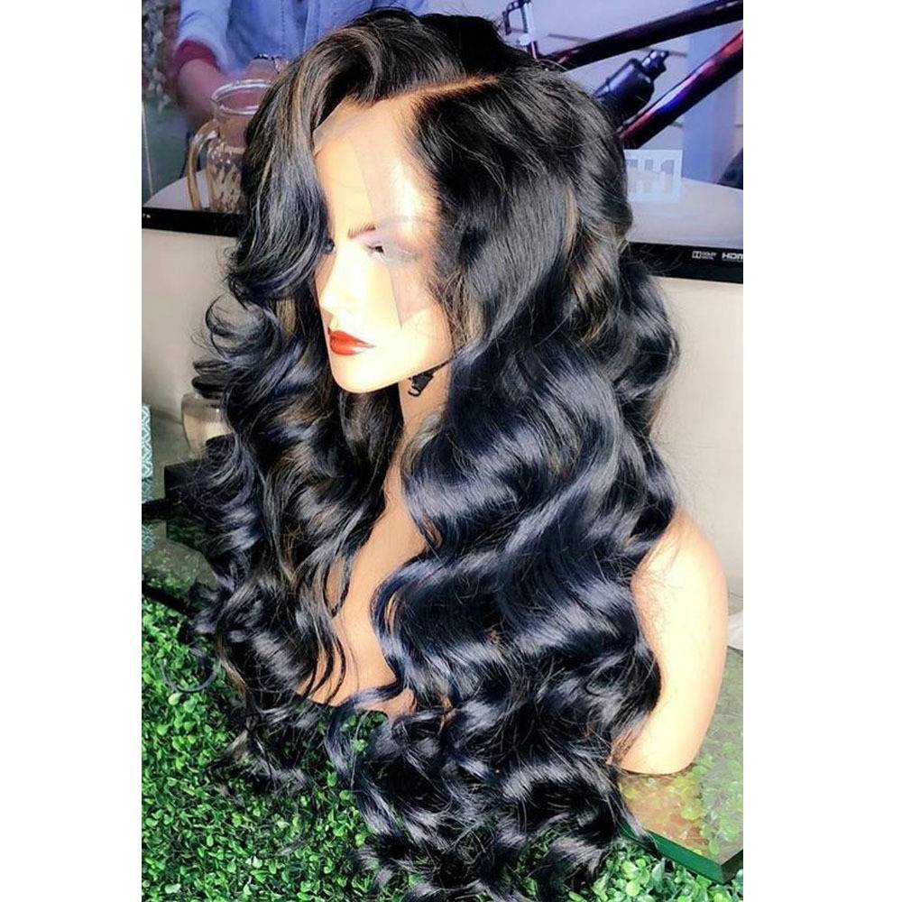Newly divided into large wave long curly hair wig fluffy black long hair European and American ladies African chemical fibrous hood