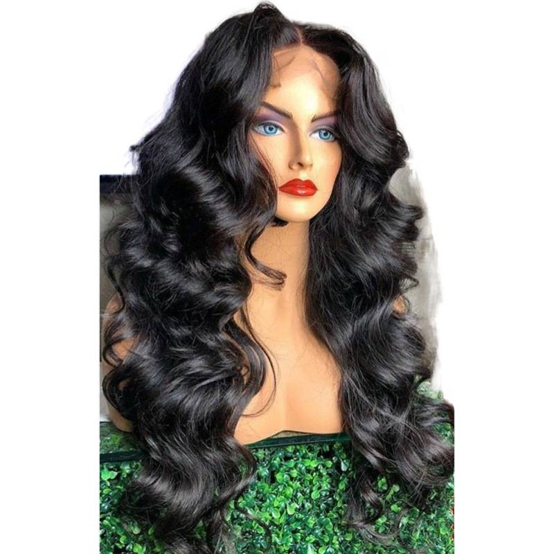 Newly divided into large wave long curly hair wig fluffy black long hair European and American ladies African chemical fibrous hood
