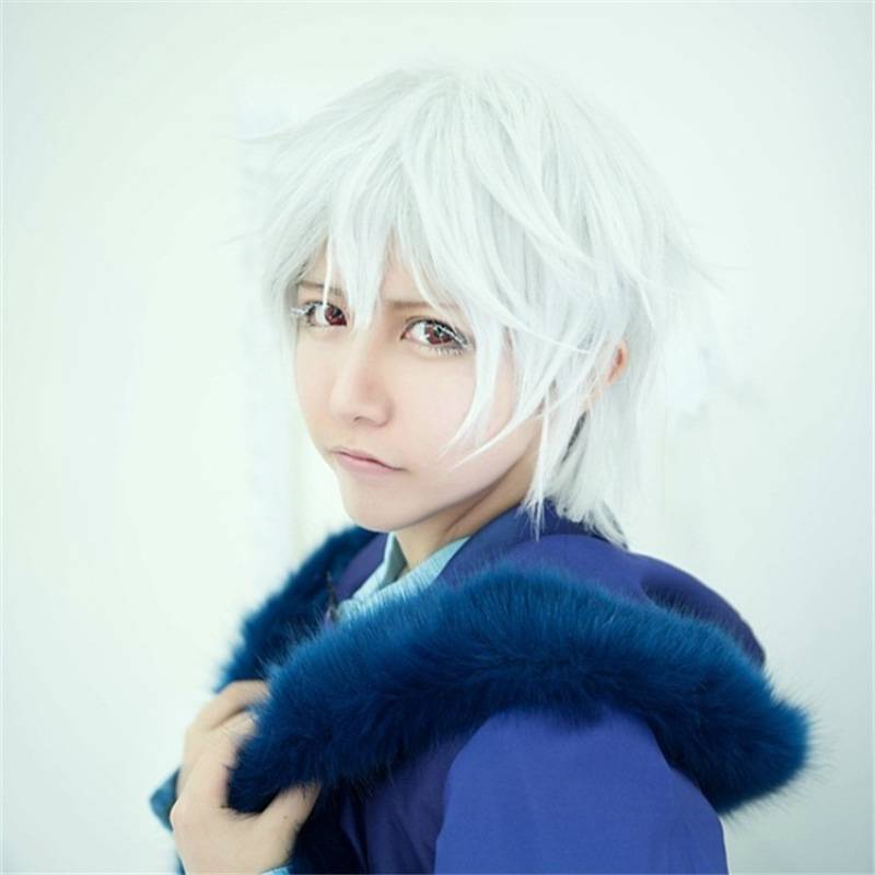 Anime fake discovery Korean wigs of pure white cosplay boys fashion in Europe and America