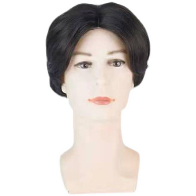 Wig Men's short hair divided bangs realistic short straight hair daily hair performance traitor wigs of the Republic of China men's short hair