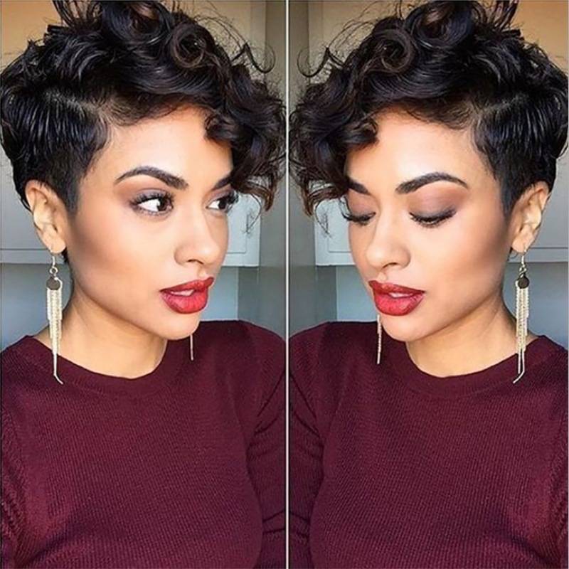 European and American wigs, short hair African curly hair slim slopes Short hair cross -border wig supplier
