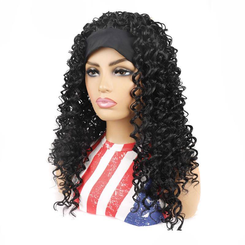 Short wiggle sleeve chemical fiber rolled headset fashion long curly hair wig