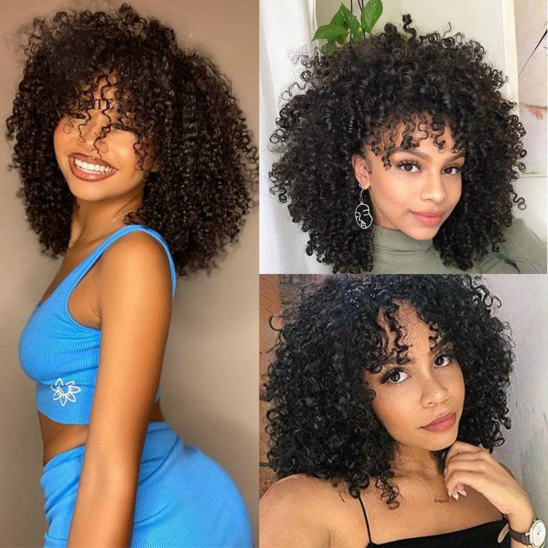 European and American wig female African explosion head fluffy European and American fashion small curly hair natural African small curly wigs