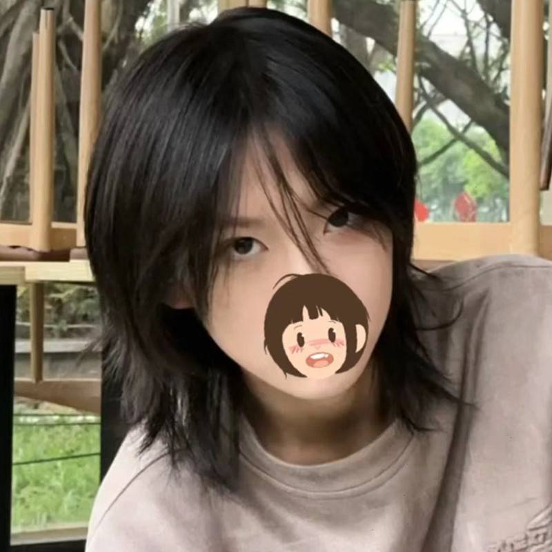 The catfish head wig Men's short hair Japanese wolf tail personality trend trend teenager feel fluffy natural simulation full head set