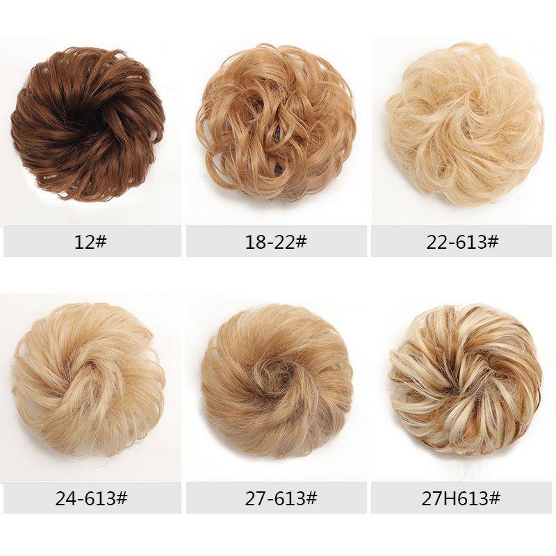 Wig hair ring rubber band curl ring ball head, simulation of human hair, hairpin, high -temperature silk bud headwear