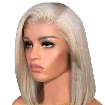 European and American African wig women's fashion brown gold color divided into BOBO head long straight hair wig wigglad
