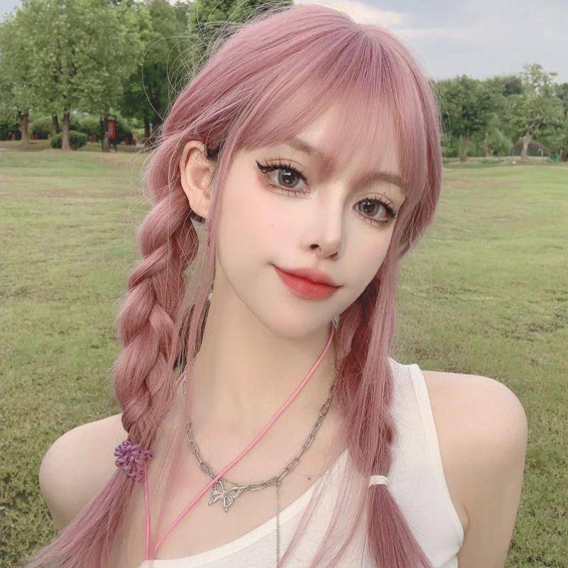 Manufacturer Zhong Changchao Girl Qi Liu Hai Korean version of fashion high -temperature silk fiber fake head set customization