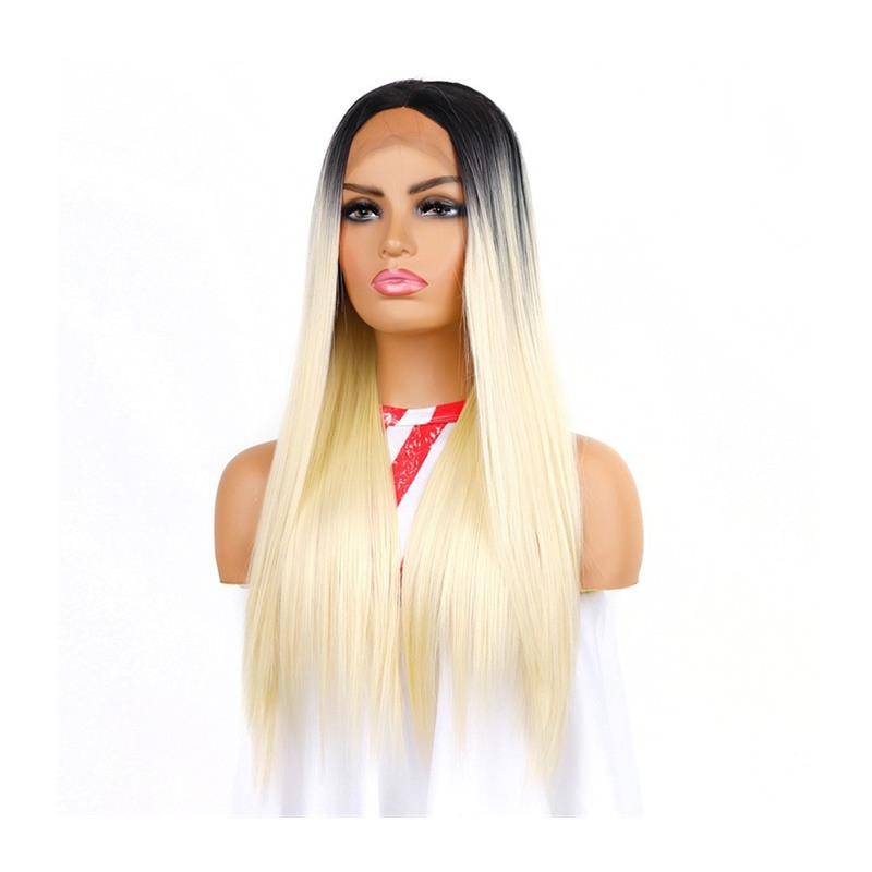 Aterior lace long straight hair hood front lace fibrous fiber hood chemical fiber lace head hood